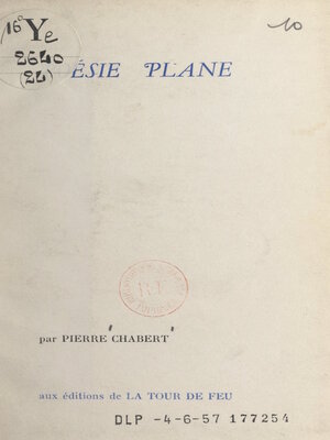 cover image of Poésie plane